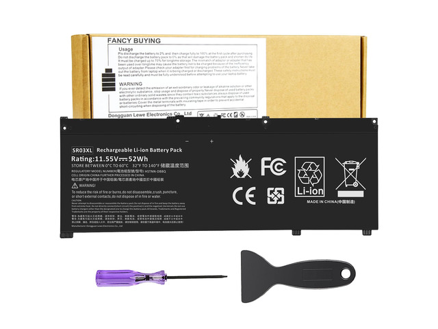 52Wh 11.55V SR03XL SR04XL TPN-Q194 Battery for Hp Pavilion 15-CX Envy X360 15-CN 15-CP 17-BW L08855-855 L08934-2C1 917678-2B1 L08934-1B1 L08934-2B1...