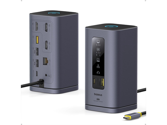Spacemate Docking Station 11-in-1 with Triple Display for Mac with Smart Display, 4K HDMI, 10Gbps USB-C/A, 100W PD, Ethernet, Audio, DisplayLink...