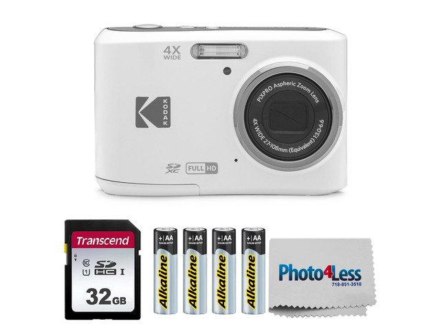 PIXPRO FZ45 16MP Digital Camera with 4X Optical Zoom 27mm Wide Angle and 2.7' LCD Screen Bundle with 32GB SD Memory Card, AA Batteries (4 Pack),...