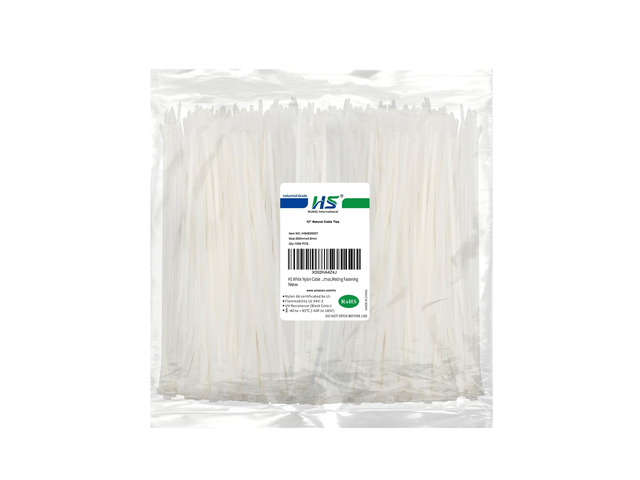 White Nylon Cable Ties 12 Inch Zip Ties (1000 Pack) 50 LBS Heavy Duty Clear Zip Ties 12in Plastic Ties Straps for Electrical,Christmas,Weding...