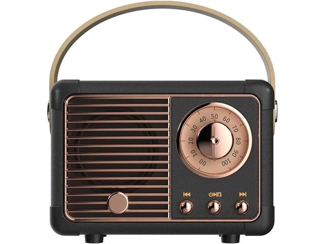 Retro Bluetooth Speaker, Small Portable Speaker, Gifts for Men Boys Wireless Speaker with HD Stereo Sound, Vintage Decor for Desk, Office, Bedroom...