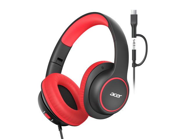 OHW328 2 in 1 Kids Headphones Wired for School - 3.5mm & USB-C Jack Over Ear Design, 85/94dB Safe Volume Limit, Wired Headphones for Boys Girls...