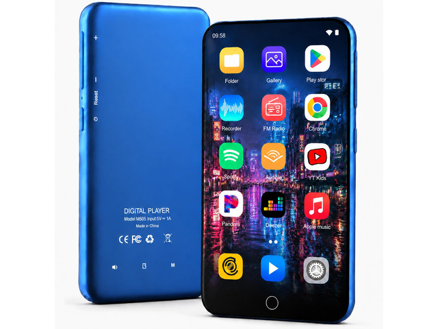 MP3 Player with Bluetooth and WiFi, 16GB Portable Music Player, Hi-Res Lossless Audio MP4 Player, 4 Inch HD Touchscreen, Supports Spotify, Music,...