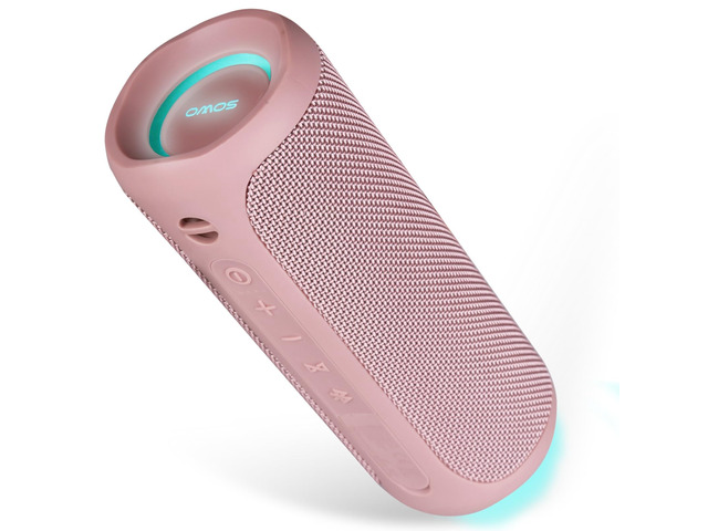 Outdoor Wireless Portable Bluetooth Speaker, Waterproof Speaker - Pink 25W Loud Sound, Bassboom Technology, IPX7, TWS Pairing, Built-in Mic, 16H...