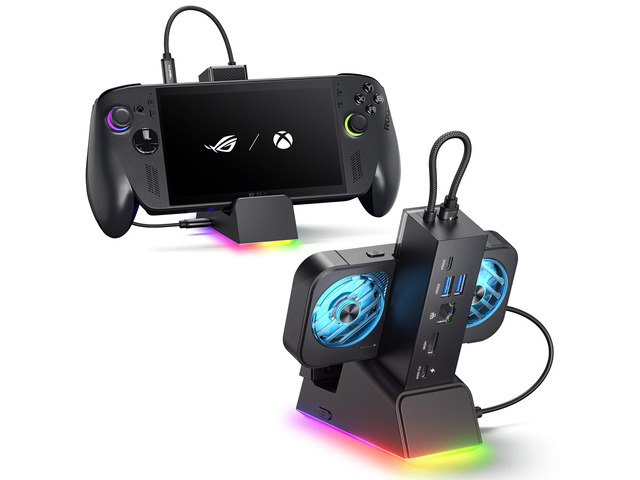 Docking Station for ROG Ally X/ROG Ally/Steam Deck/Legion Go, 7-in-1 ROG Ally X Dock with RGB Cooling Fan, HDMI 4K@120Hz, Gigabit Ethernet, Dual...