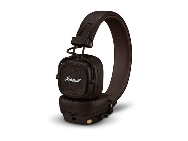 Major V Wireless On-Ear Bluetooth Headphones - Brown 100+ Hr Playtime Microphone for Calls Lightweight Foldable Design for Travel Detachable Audio...