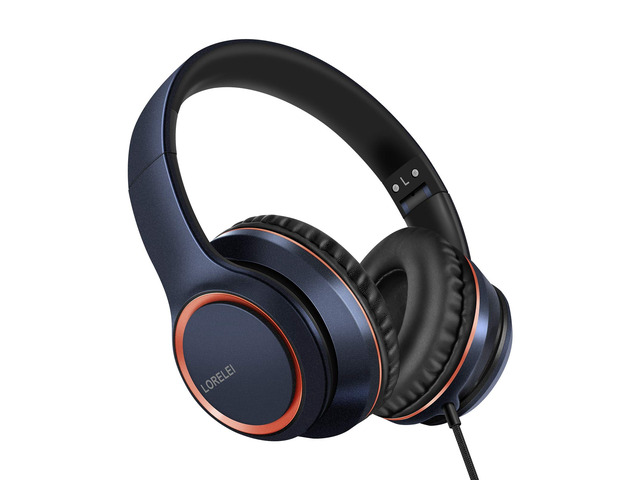 X8 Over-Ear Wired Headphones with Microphone with 1.45m-Tangle-Free Nylon Line & 3.5mm Plug,Lightweight Foldable & Portable Headphones for...