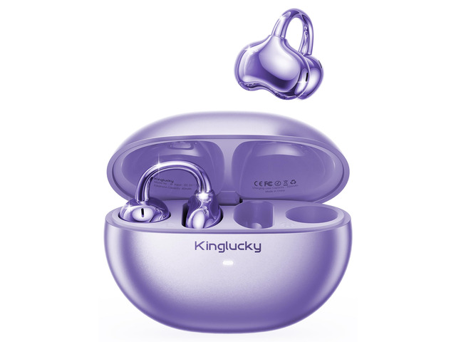 Upgraded Clip-On Earbuds, Open Ear Wireless Earbuds Bluetooth 6.0 Comfortable Secure Fit for Women, Small Ears & Glasses, 40H Playtime,...