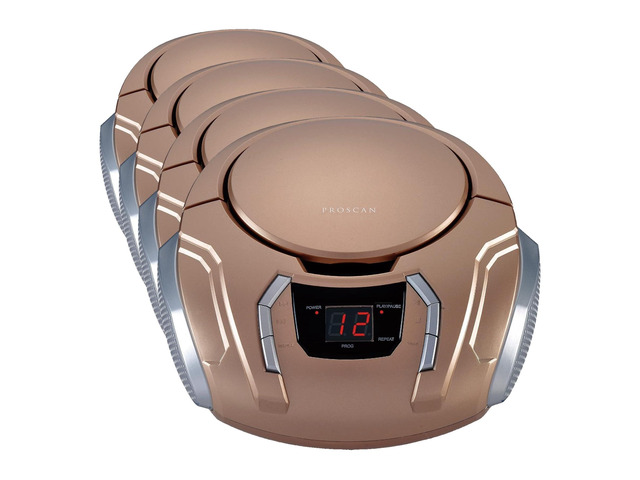 SRCD261-B-CHAMPAGNE Portable CD Player with AM/FM Radio (Champagne) (Pack of 4)