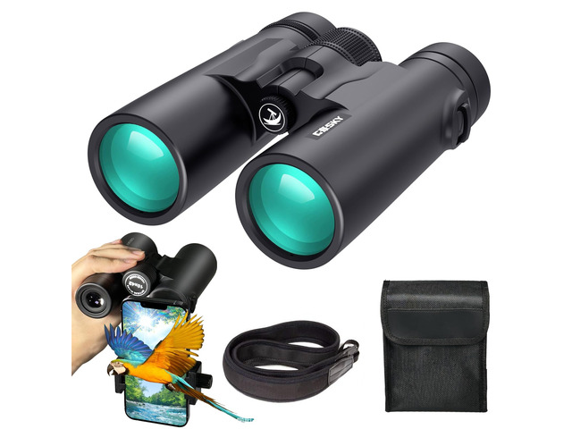 10x42 Binoculars for Adults High Powered with Phone Adapter & Tripod Super Bright, BAK4 Prism, IPX7 Waterproof Binoculars, for Bird Watching...