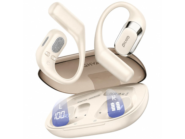 Open Ear Headphones,Earbuds with Ergonomic Earhook,Bluetooth Headphones 5.4 with Smart Digital Display,40H Playtime,IPX6 Waterproof,Touch Control...