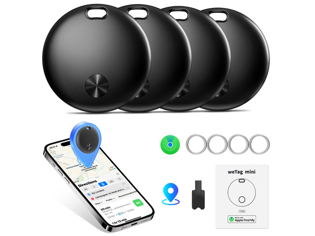 Air Tracker Tags- 4 Pack, New Bluetooth Tracker Works with Apple Find My APP (iOS Only), 92 dB Sound, Replaceable Battery, Smart Tag Keys Finder...