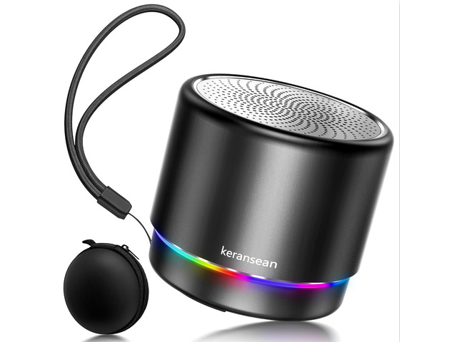 Portable Bluetooth Speaker Case Packed, Mini Speaker, Noise Mic 12H Battery Life, Metal Cover,TWS Pairing, Wireless Speaker with RGB Lights for...