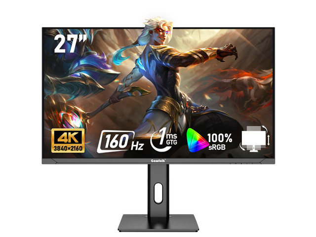 27 inch IPS PC Screen, 4K 160Hz Gaming Computer Monitor 3440×1440 Resolution,1ms, FreeSync, 100%sRGB, HDMI 2.1, DisplayPort,Height-adjustable and...