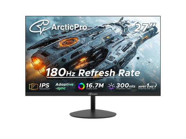 27 Inch 180Hz Gaming Monitor, FHD 1080p Computer Monitor, IPS 1ms MPRT, Adaptive Sync, HDMI & DP Ports, 3-Sided Frameless, Enhanced Eye Care, VESA,...