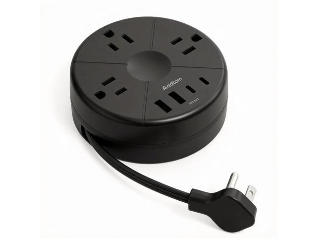 Travel Power Strip - Cruise Ship Essentials with 3ft Retractable Cord Flat Plug Power Strip, 3 Outlets 4 USB (2 USB C), Non Surge Protector for...