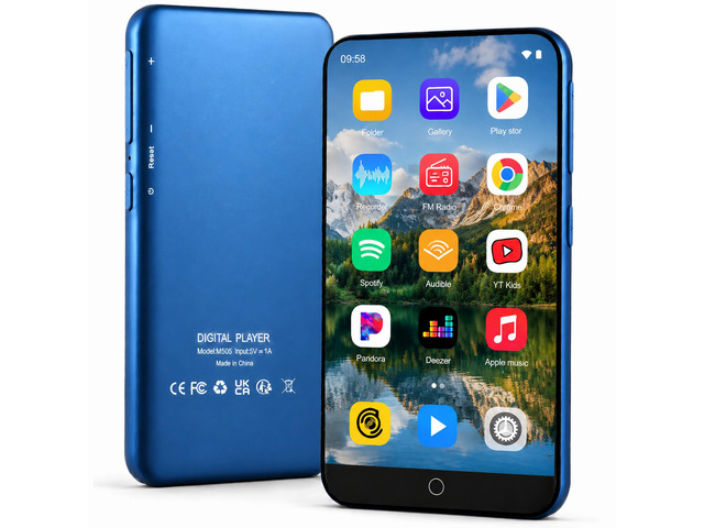 MP3 Player with Bluetooth and WiFi, 80GB Storage & Android OS, 4' Touch Screen, FM Radio, Kids MP3 & MP4 Player with Spotify Google Play Store,...