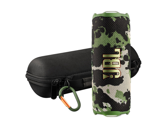 FLIP 7 (Squad) Waterproof Portable Speaker Bundle with X-Halo Hardcase (Black)