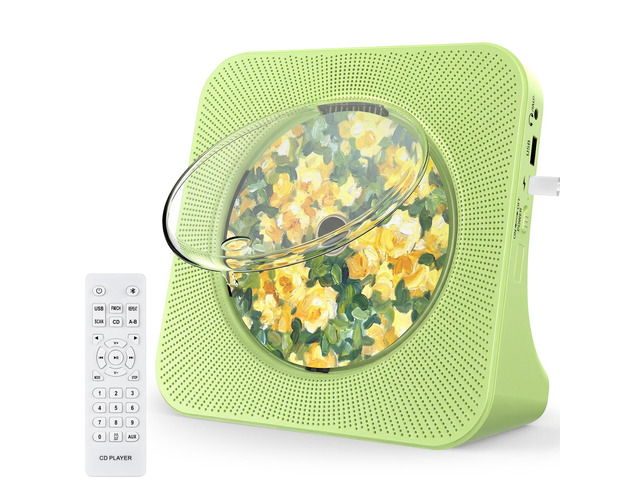 Portable CD Player with Bluetooth, CD Player with Speaker for Home Plug-in desktop use,2-way Bluetooth mode, 3W speakers, FM radio, sleep timer,...