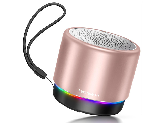 Portable Bluetooth Speaker, Mini Speakers, Wireless, RGB Ligths 12H Battery Life, Metal Cover,TWS Pairing, Wireless Speaker with RGB Lights for...