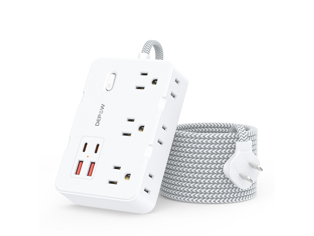 2 Prong to 3 Prong Power Strip, 6 Outlets 4 USB, 10 Ft Extension Cord Perfect for Old Houses with Non-grounded Outlets,1050J Two Prong Surge...
