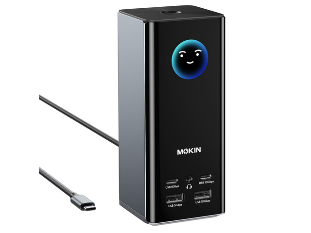USB C Docking Station 3 Monitors, 17-in-1 Triple Display Docking Station with 3 HDMI & 2 DP, 10G USB A/C, Gigabit Ethernet, 100W PD, Smart Display,...