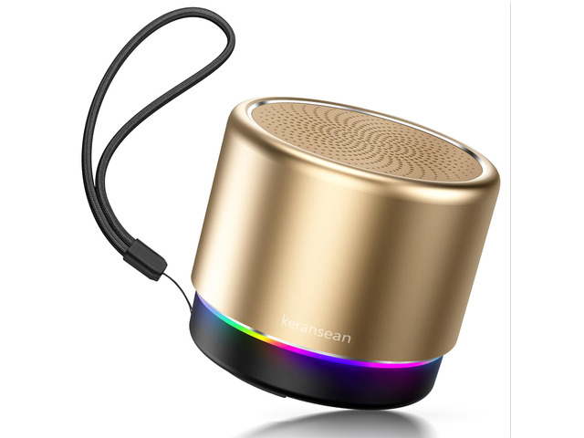 Mini Bluetooth Speaker, Portable Wireless Speakers, Noise Reduction Mic 12H Battery Life, Metal Cover,TWS Pairing, Wireless Speaker with RGB Lights...