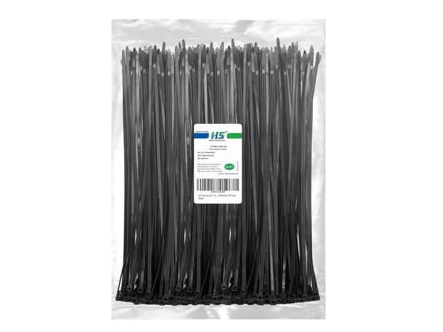 Plastic Zip Wire Ties Black Nylon Cable Zip Ties for Fencing Travel Outdoor Purpose, Cable Ties 14 Inch 50 LBS UV Resistant 500 Pieces