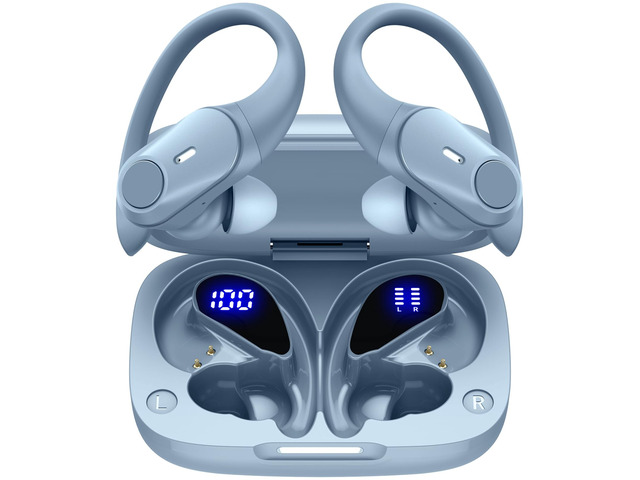 Active Noise Cancelling Ear Buds Wireless Bluetooth Headphones 80H Playtime Display Charging Case 50dB ANC Over Earhooks Earbuds with Hi-Res Sound...