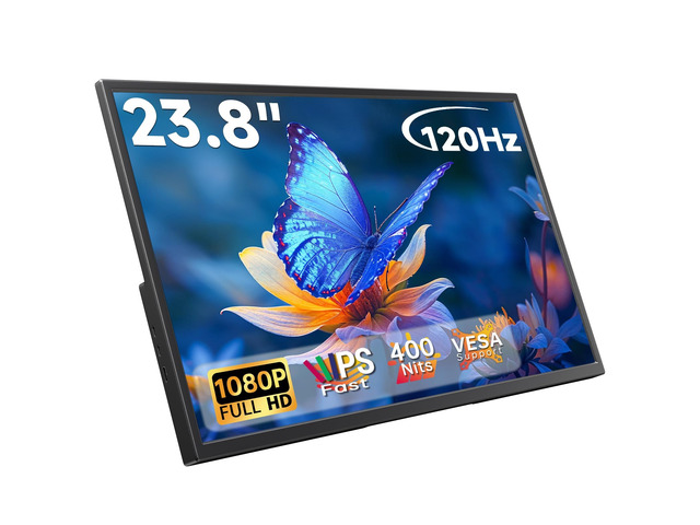 23.8' Portable Monitor 120Hz FHD 1080P IPS USB-C HDMI Laptop PC 1080P External Monitor, 400 Nits HDR Large Second Screen, VESA Compatible Travel...