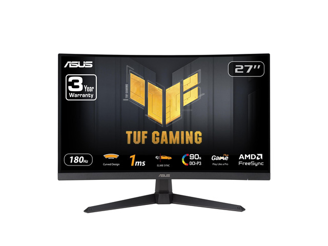 TUF Gaming VG27VQ3B 27 Inch 1080p 180Hz HDR Curved Gaming Monitor 1500R, 1ms, ELMB Sync, FreeSync Premium, 90% DCI-P3, Shadow Boost, Built-In...