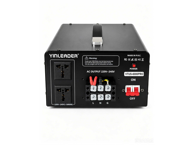6000W PRO Step Up Transformer, Hardwire Connection Only AC 110-120V to 220-240V High Capacity Voltage Converter, Circuit Breaker Safe Protection...