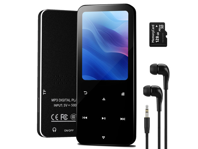 144GB MP3 Player (Black) Quick Recharge, HiFi Sound Digital Music, Built-in HD Speaker, FM Radio, Voice Recorder, for Friends, Kids, Students, Seniors