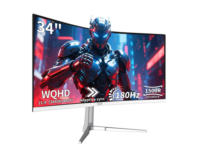 UltraWide 34 Inch Curved Monitor 1500R PC Screen 180hz Refresh Rate WQHD 3440x1440 Computer Gaming Monitor VA PanelAMD FreeSync Premium HDR10 99%...
