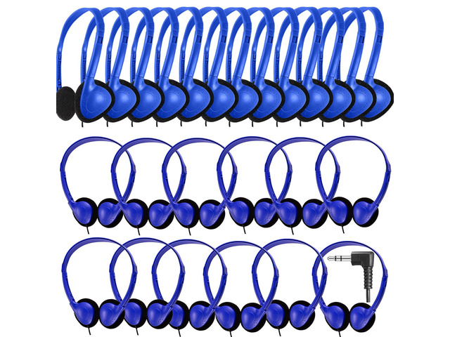 100 Pack Classroom Headphones Bulk for Kids School Class Set Headsets for Students Teens Toddler Childeren and Adults, Wholesale 3.5mm Pulg Wired...