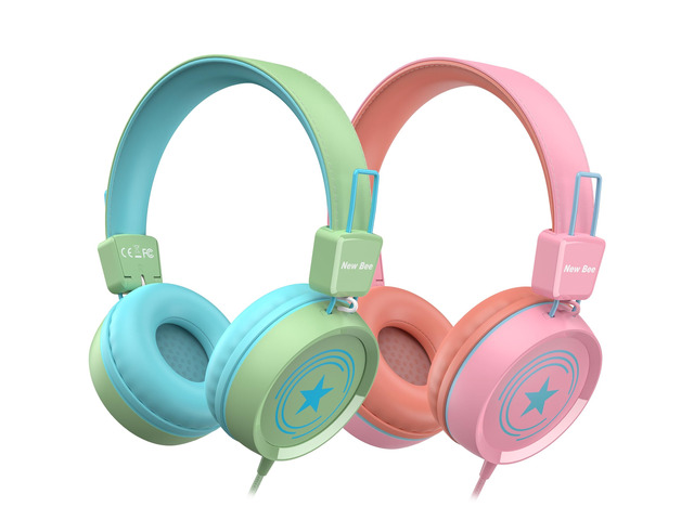 2 Pack Kids Headphones with Microphone, 85dB/94dB Safe Volume Limited Childrens Headset, Foldable Wired Toddler Headphones Over Ear for School...