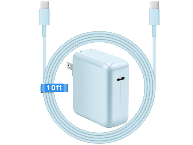 Mac Book Pro Air Charger with 10FT Extra Long Type C Charging Cable, Blue 118W 96W 87W 61W USB Type C(USB-C) Fast Power Adapter, Compatible with...