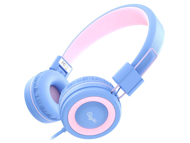 i37 Kids Headphones for School Child Girls Boys Teens, Purple/Pink Foldable Adjustable Lightweight, 3.5mm Audio Jack On Ear Headphones for...