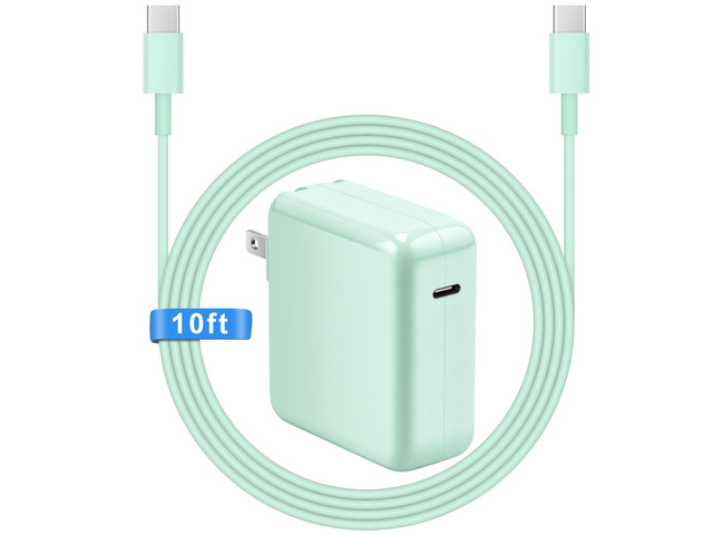 Mac Book Pro Air Charger with 10FT Extra Long Type C Charging Cable, Green 118W 96W 87W 61W USB Type C(USB-C) Fast Power Adapter, Compatible with...