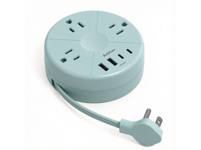 Travel Power Strip - Cruise Ship Essentials with 3ft Retractable Cord Flat Plug Power Strip, 3 Outlets 4 USB (2 USB C), Non Surge Protector for...
