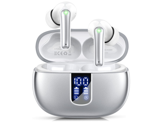 Wireless Earbuds Bluetooth 5.4 Headphones with 48H Playtime Ear Buds Noise Cancelling Mic, LED Power Display Charging Case, IPX7 Waterproof Bass...