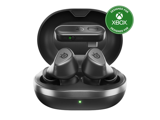 Arctis GameBuds for Xbox/PC/PS5/Switch/Mobile Quick-Switch 2.4GHz+Bluetooth 5.3 Active Noise Cancelling Mobile App Water Resistant IP55 40H...