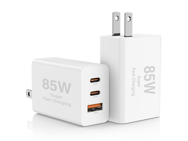 2Pack 85W USB C Wall Charger Block, 3-Port USB C Charging Adapter,Multi Super Fast Charging Power Plug Cube for MacBook Pro/Air,i-Pad Pro,i-Phone...
