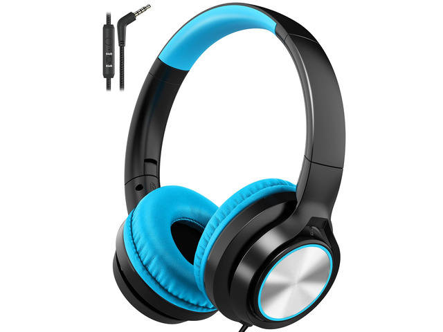 Kids Headphones with Microphone, Wired Over Ear Headsets with Limited Volume 85dB/ 94dB for Boys Girls Teens Children Online...