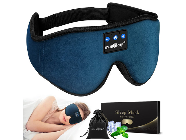 Bluetooth 5.4 Sleep Headphones Sleeping Eye Mask Earbuds Headband HD Stereo Sound, Wireless Headphones with Soft Lining Blackout Washable Design...