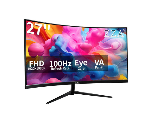 27 inch 100Hz Curved Monitor with 1K 1920x1080 Computer Screen 27 inch FHD with HDMI,VGA and Wall Mountable 1080P Eye Care PC Office Display for...
