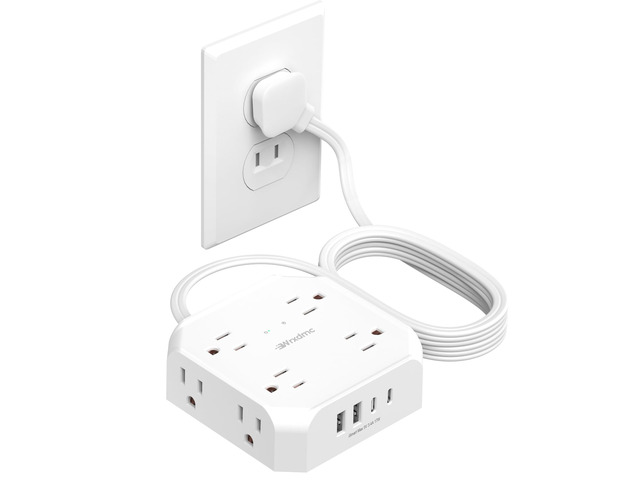 2 Prong Power Strip, 2 Prong to 3 Prong Outlet Adapter 1400J Two Prong Surge Protector, 10ft Extension Cord, 8 AC with 2 USB C and 2 USB A Port,...
