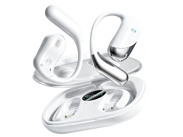 Ultra Open Ear Headphones, Over Ear Bluetooth Bone Conduction Earbuds Bluetooth 6.1, LED Digital Display, 60H Playtime, IP55 Waterproof, Secure...