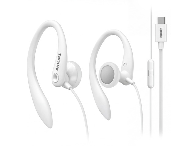 USB-C Wired Earbuds with Microphone & in-Line Control, Over Ear Earhook, Compatible with iPhone 15 & 16, Samsung, Android Type-C Phones, Secure Fit...