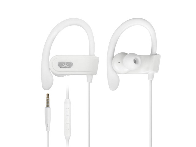 E171 - AUX 3.5mm Wired Earbuds with Microphone & Volume Control Ear Hook Design for Running & Sports, Comfortable Fit, Compatible with Traditional...